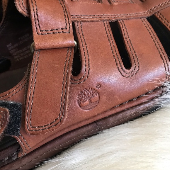 Timberland ⚜️ Brown Genuine Leather Men’s Sandals - Picture 2 of 14